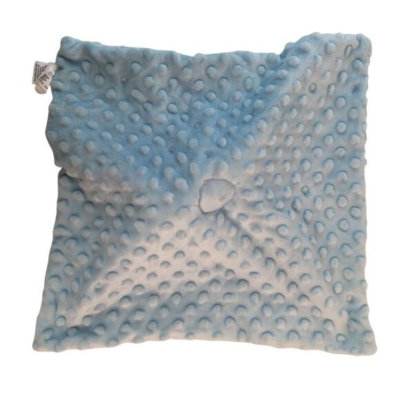 Okie Dokie Blue Teddy Bear Lovey 13" Minky Dots Baby Security Blanket - Picture 5 of 6